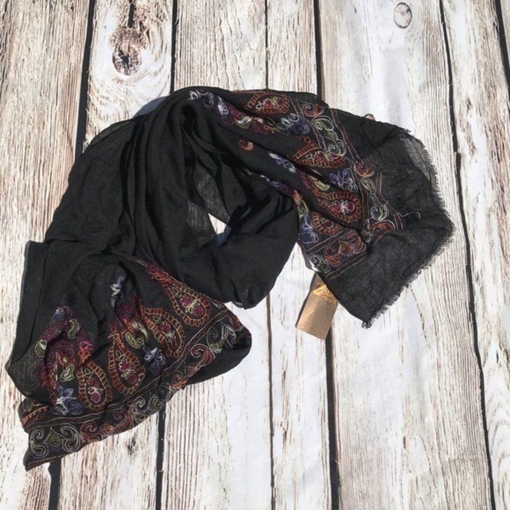 Zevar Embroidered Scarf NWT